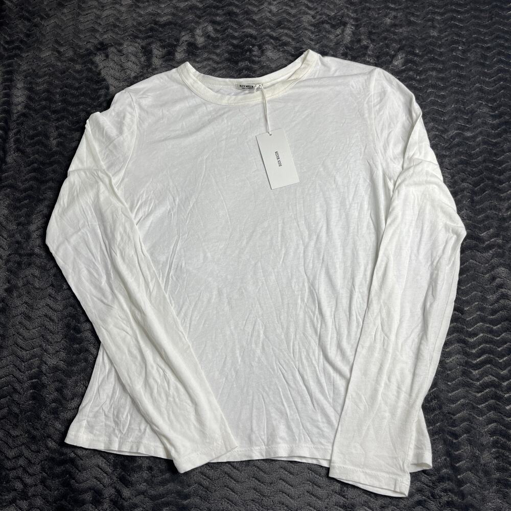Buck Mason white Cloud Jersey Slim Long Sleeve T-Shirt size L new bamboo wool
